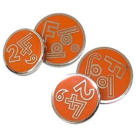 Abotoaduras Big Bangle Hermès Prata Laranja