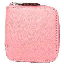 Monedero compacto mini Azap en seda Hermès Rosa