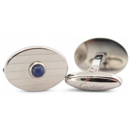 CARTIER T1220891 OVAL CABOCHON 925 SILVER CUFFLINKS Silvery