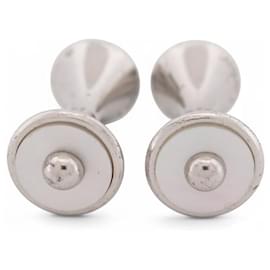 Cartier-BOTÕES DE MANCHETTE CARTIER DIABOLO EM PRATA 925 18.9GR MADRE-PEROLA-Prata