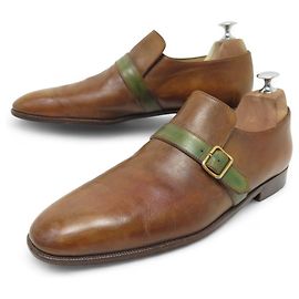 MOCASSINS BERLUTI COM FIVELA 9 43 COURO PATINADO DOURADO E VERDE Outro