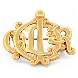 BROSCHE CHRISTIAN DIOR BUCHSTABEN CD AUS GOLDMETALL Golden