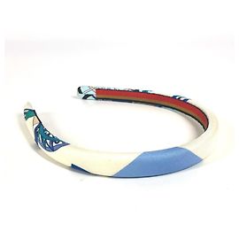Acessório de cabelo Elsa da Hermès - Faixa Branco Azul