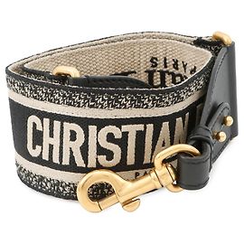 Bestickter Canvas- und Leder-Schultergurt Christian Dior S8552CBTE Beige Marineblau