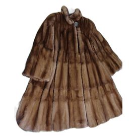 Autre Marque Abrigo de piel de visón marrón claro modelo amplio Marrón claro