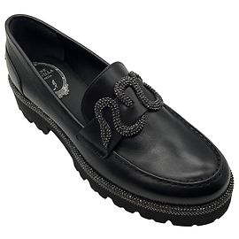 Mocasines Morgana Cristal Negros de Rene Caovilla Negro