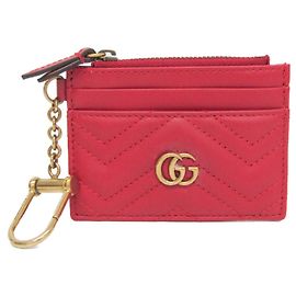 Tarjetero de monedas Gucci GG Marmont Roja