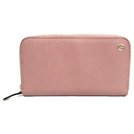 Gucci Interlocking G 449347 Leather Long Wallet Beige