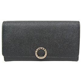 Bulgari Bvlgari Bvlgari Women's Leather Long Wallet Black
