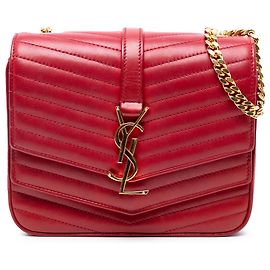 Bolso Sulpice Monogram de cordero rojo de Saint Laurent Roja