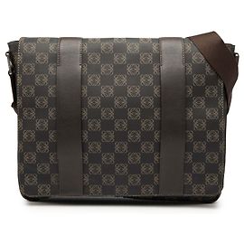 LOEWE Bolsa transversal em lona revestida com padrão Anagram marrom Marrom Castanho escuro