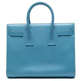 Sac De Jour en cuir bleu petit de Saint Laurent Bleu Bleu clair