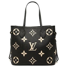 Louis Vuitton Sac Neverfull MM Monogram Géant Empreinte Bicolore Noir Noir