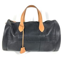 Bolsa de viagem vintage Art Déco Hermès Marrom Preto Multicor