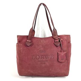 Bolso Tote Loewe Logo Heritage en Burdeos Burdeos