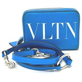 Valentino Blue Leather Bi-Fold Wallet Blue