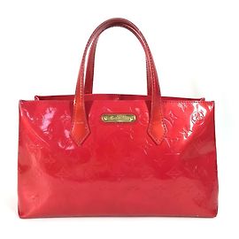 Sac tote Wilshire Boulevard en Monogram Vernis M93643 de Louis Vuitton Rose Bleu