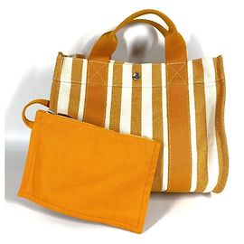 Bolsa tote Border PM Cannes da Hermès com bolsa Branco Amarelo