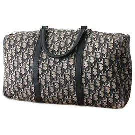 Bolsa de viagem vintage Dior modelo oblique Azul marinho
