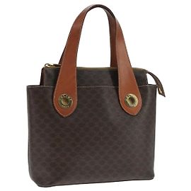 Céline Celine Macadam Handbag Macadam with leather Brown