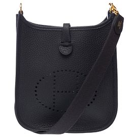 Hermès Bolsa HERMES Mini Evelyne em Couro Azul Marinho - 102966 Azul marinho