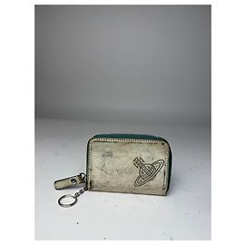Vintage Vivienne Westwood Leather Card Holder Silver White