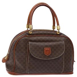 Céline Celine Macadam Handbag Macadam with leather Brown