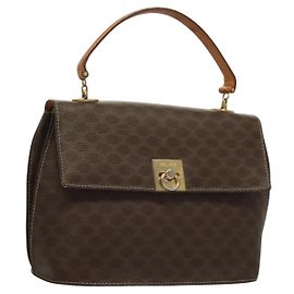Céline Celine Macadam Handbag Macadam with leather Brown