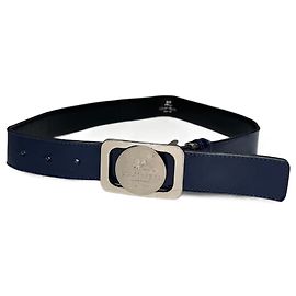 Vintage Courreges Lackledergürtel Marineblau Marineblau