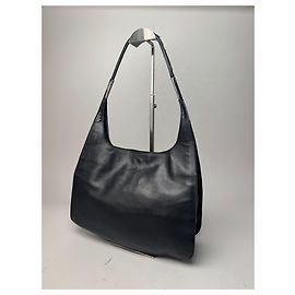 Vintage Gucci Leather Handbag Black Black