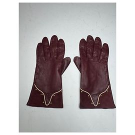 Luvas de camurça de couro vintage Givenchy roxas Roxo