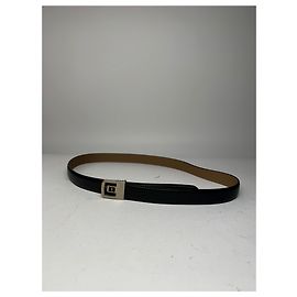Cinturón de cuero vintage Yves Saint Laurent negro Negro