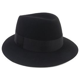 Yves Saint Laurent Saint Laurent Paris Rabbit Felt Fedora Hat Black