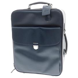 Armani-Giorgio Armani Embossed Leather Carry Bag-Blue