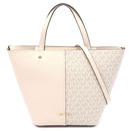 Bolsa Tote Grande Flora em Couro PVC da Michael Kors Branco