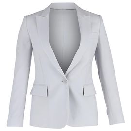 Stella Mc Cartney  Stella Mccartney Single-Breasted Blazer with Pockets in Light Blue Viscose Blue Light blue