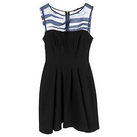 Robe Mini Sans Manches Plissée Maje en Polyester Noir Noir