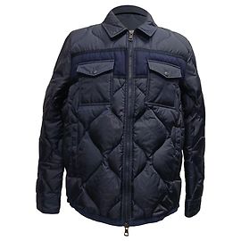 Giacca Camicia Moncler Stephan in Poliamide Blu Navy Blu Blu chiaro