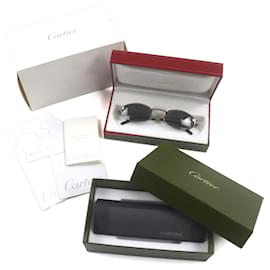 Cartier-Óculos de sol sem armação Cartier 2C Two-Point-Prata,Metálico