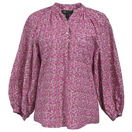Blusa a maniche lunghe in cotone rosa con stampa floreale Maje Rosa