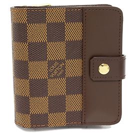 Louis Vuitton Compact Zip Damier Wallet Brown
