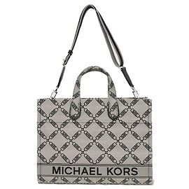 Borsa tote in cotone con logo Gigi Empire di Michael Kors Nero