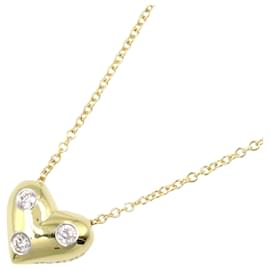 Tiffany & Co-Colar em forma de coração Dots Tiffany & Co em ouro K18, platina Pt950 e diamante-Dourado,Metálico