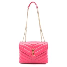 Bolsa de couro Loulou Small da Yves Saint Laurent Rosa