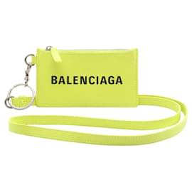 Balenciaga-Porta-moedas de couro CASH da Balenciaga-Verde