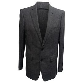Conjunto de Blazer e Calças de Botão Único Burberry em Lã Cinza Cinza