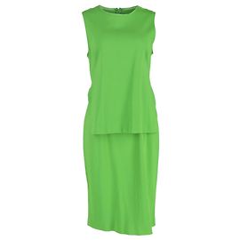 Max Mara Robe Midi Superposée Sportmax en Viscose Verte Vert