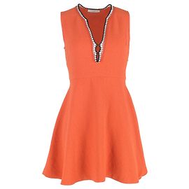 Robe Mini à Décolleté Plongeant Sandro en Polyester Orange Orange