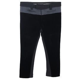 Pantalones cropped en algodón negro y gris con efecto terciopelo de Haider Ackermann Negro