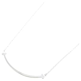Tiffany & Co-Colar T Smile Small em ouro branco K18 da Tiffany & Co-Prata,Metálico
